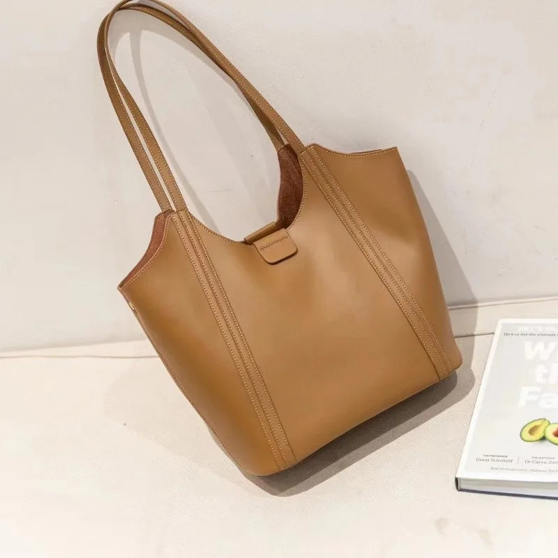 2024 New Genuine Leather Underarm Shoulder Bags Women Fashion Handbags Tote Commuter Large Capacity Purses Luxury Bolsos Mujer