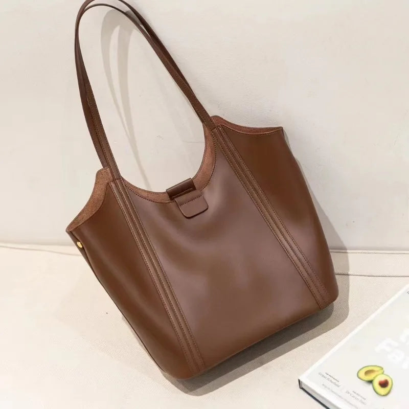 2024 New Genuine Leather Underarm Shoulder Bags Women Fashion Handbags Tote Commuter Large Capacity Purses Luxury Bolsos Mujer