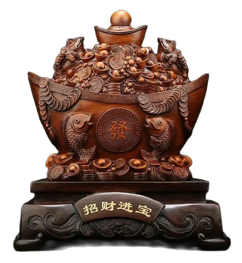 2024 New Good luck gold ingot sculpture feng shui crafts opening gifts home decoration double gold toads bring good fortune