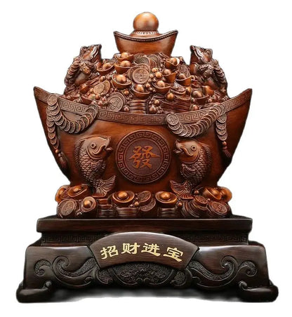 2024 New Good luck gold ingot sculpture feng shui crafts opening gifts home decoration double gold toads bring good fortune