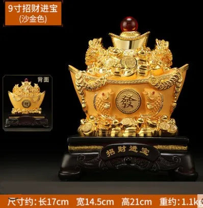 2024 New Good luck gold ingot sculpture feng shui crafts opening gifts home decoration double gold toads bring good fortune