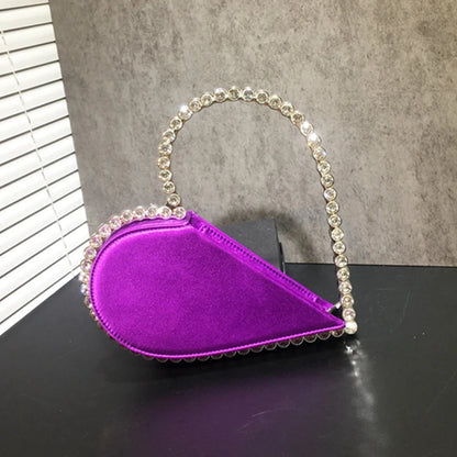 2024 New Heart Shape Rhinestone Handbags Party Day Clutches Crystal Handbags For Wedding Gift Purse Women Prom Dinner Purses Bag
