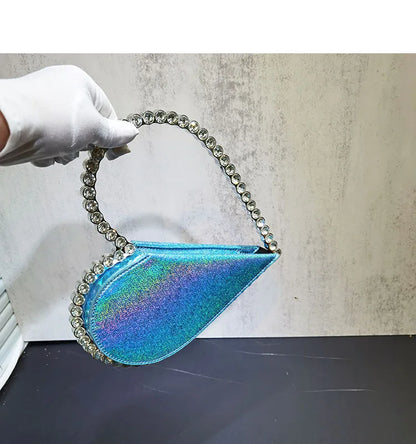 2024 New Heart Shape Rhinestone Handbags Party Day Clutches Crystal Handbags For Wedding Gift Purse Women Prom Dinner Purses Bag