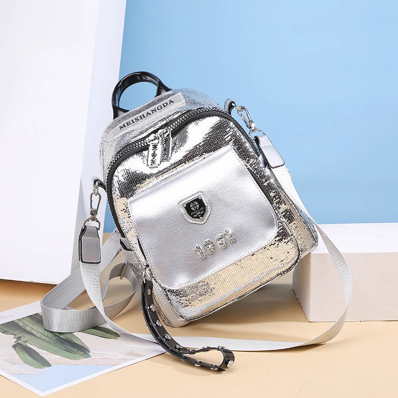 2024 New High Beauty Girl Student School Bag High Quality Leather Women's Backpack Large Capacity Female Travel Bolsas Sac A Dos