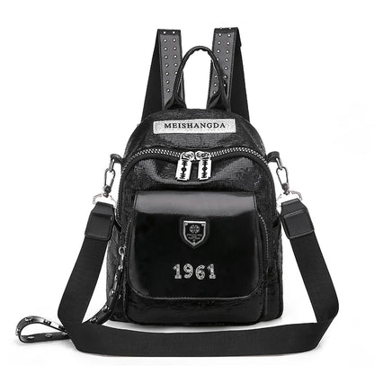 2024 New High Beauty Girl Student School Bag High Quality Leather Women's Backpack Large Capacity Female Travel Bolsas Sac A Dos