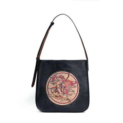 2024 New High Quality Leather Women Handbags Retro Handmade Embossed Shoulder Bag Large Capacity Female Commuter Tote Bags