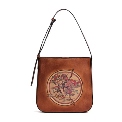 2024 New High Quality Leather Women Handbags Retro Handmade Embossed Shoulder Bag Large Capacity Female Commuter Tote Bags