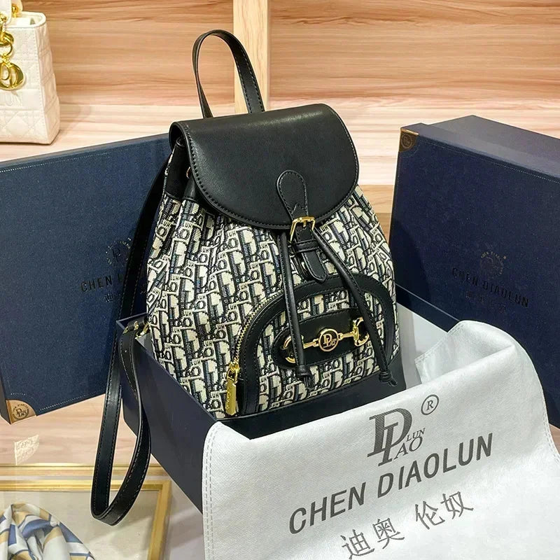 2024 New High Quality Light Luxury Printed With A Trendy Niche Design, Simple And High-end Backpack For Women