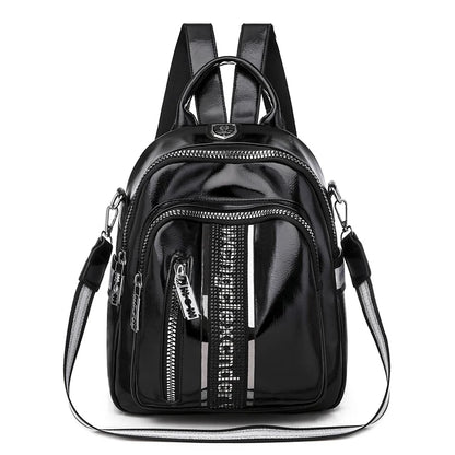 2024 New High Quality PU Soft Leather Women's Backpack Large Capacity Waterproof Female Travel Bags Multi Pocket Student Bolsas