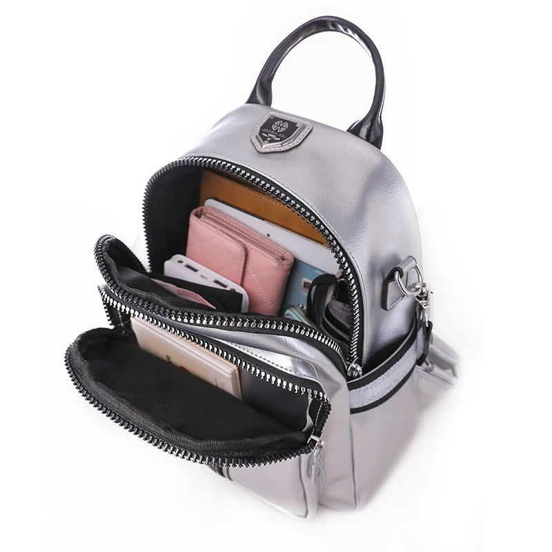 2024 New High Quality PU Soft Leather Women's Backpack Large Capacity Waterproof Female Travel Bags Multi Pocket Student Bolsas