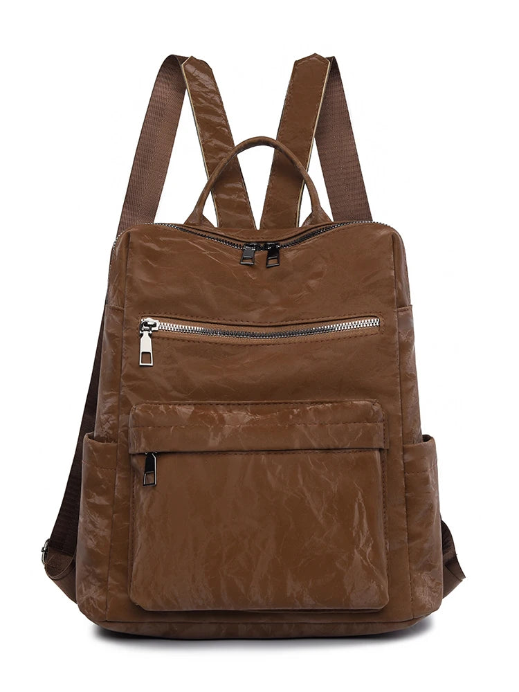 2024 New Hot Brand Women’s Backpack Designer High Quality Soft Leather Simple Fashion Backpack Large Capacity Mochilas Sac A Dos