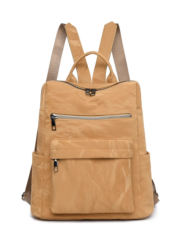 2024 New Hot Brand Women’s Backpack Designer High Quality Soft Leather Simple Fashion Backpack Large Capacity Mochilas Sac A Dos