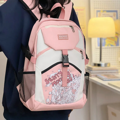 2024 New Junior and Senior High School Student Schoolbags Academy Style Large Capacity Outdoor Waterproof  Travel Backpack