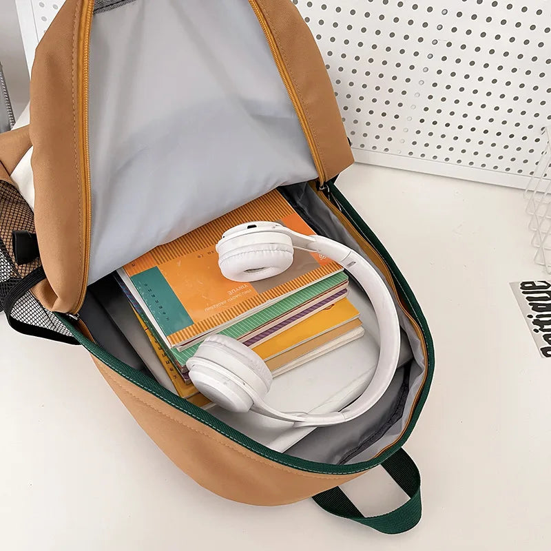 2024 New Junior and Senior High School Student Schoolbags Academy Style Large Capacity Outdoor Waterproof  Travel Backpack