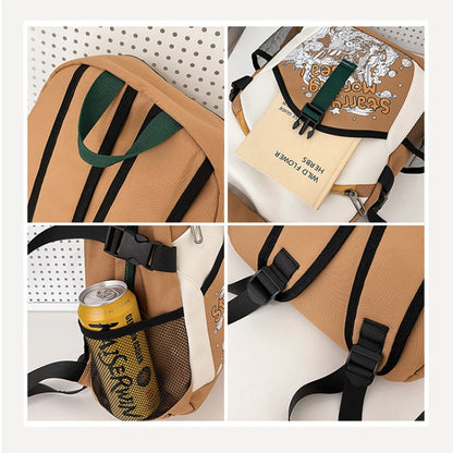 2024 New Junior and Senior High School Student Schoolbags Academy Style Large Capacity Outdoor Waterproof  Travel Backpack