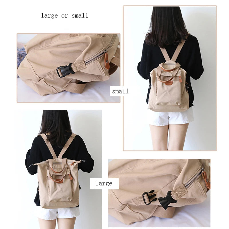 2024 New Korean Fashion Backpack Female College Students Travel Bag Multi functional Handheld Single Shoulder Backpack for Women