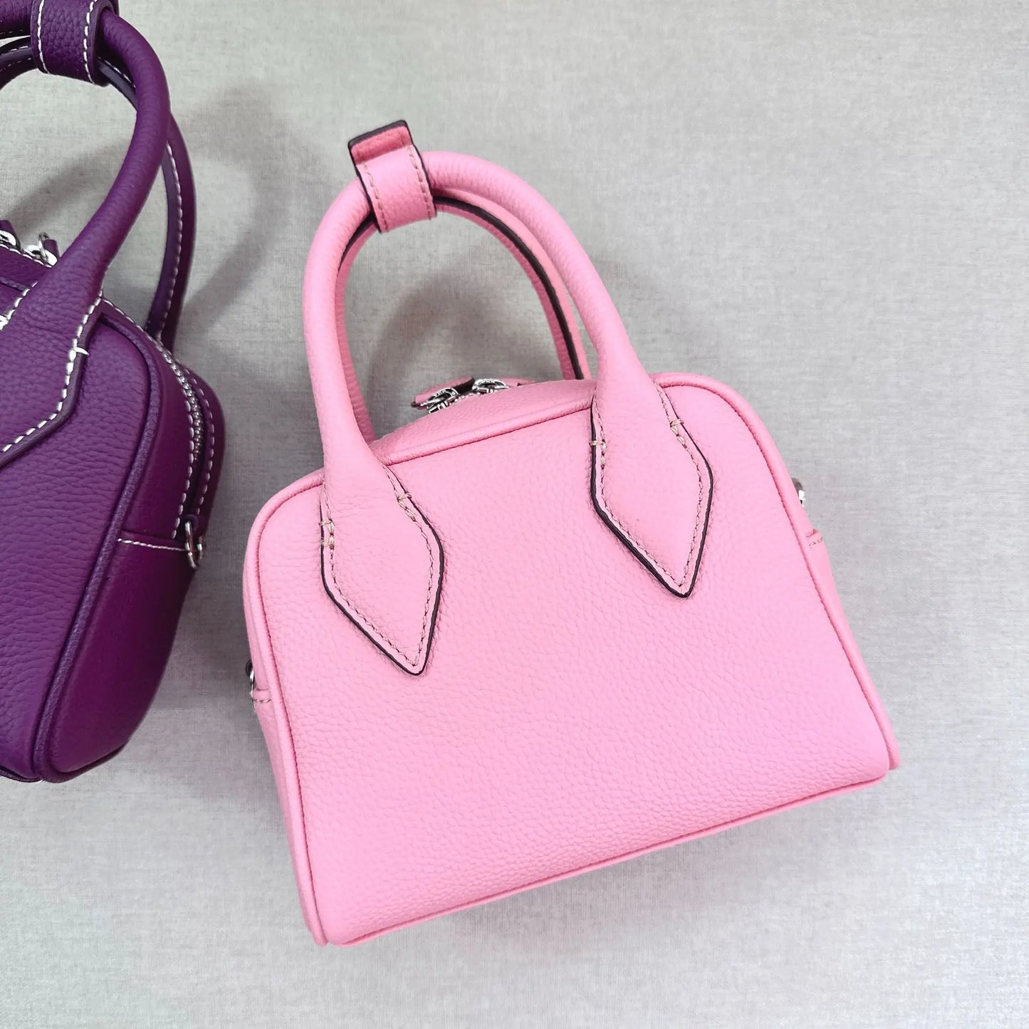 2024 New Korean Niche Cowhide Boston Pillow Bag Large Capacity Crossbody Shoulder Bags Women Genuine Leather Handbags Purses