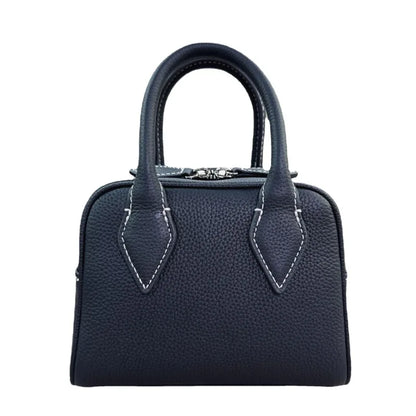 2024 New Korean Niche Cowhide Boston Pillow Bag Large Capacity Crossbody Shoulder Bags Women Genuine Leather Handbags Purses