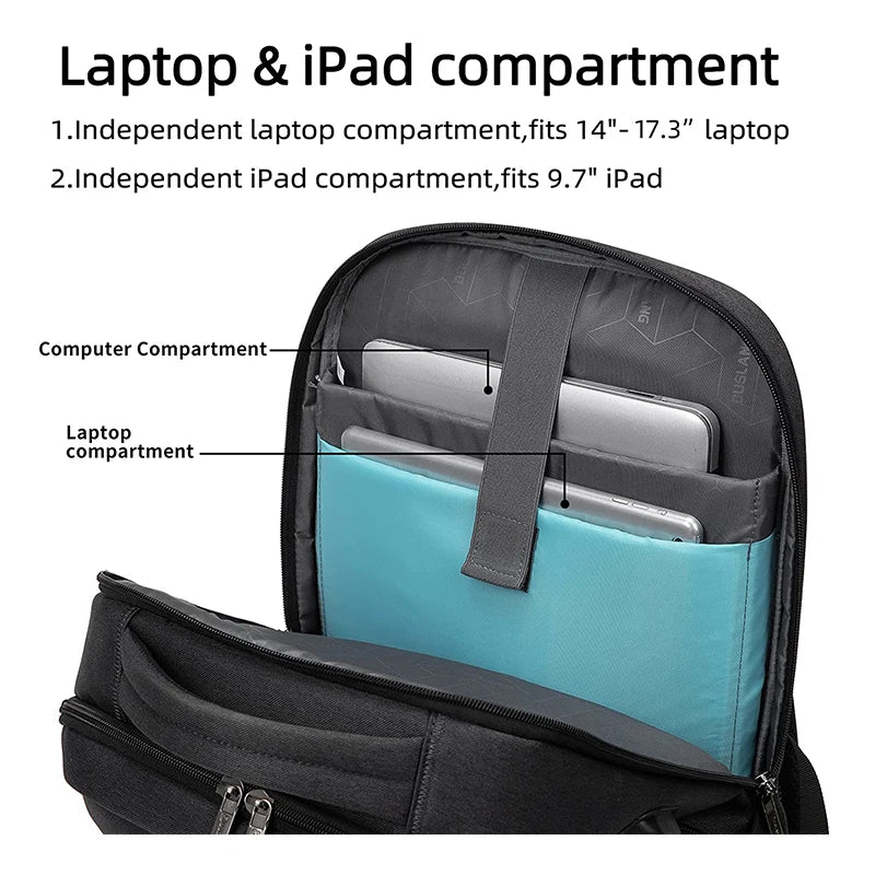 2024 New Laptop Backpack For Men 17.3''Large Capacity Backpack USB Port Bag Business Backpack Oxford Waterproof Travel Bag