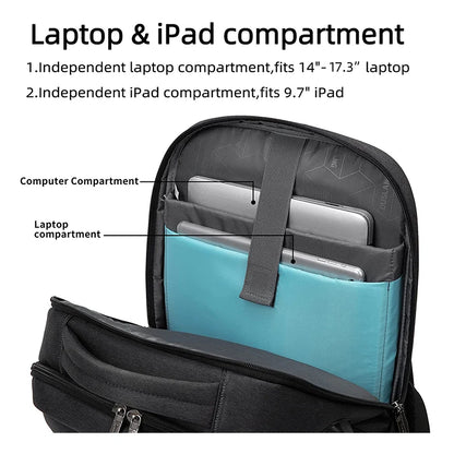 2024 New Laptop Backpack For Men 17.3''Large Capacity Backpack USB Port Bag Business Backpack Oxford Waterproof Travel Bag