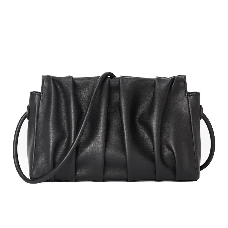 2024 New Leather Fashion One Shoulder Cloud Small Square Korean Version Messenger Women's Bag