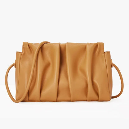 2024 New Leather Fashion One Shoulder Cloud Small Square Korean Version Messenger Women's Bag