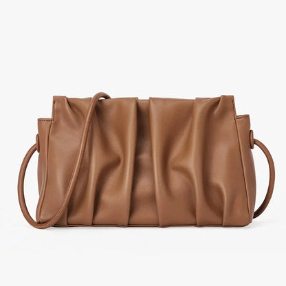 2024 New Leather Fashion One Shoulder Cloud Small Square Korean Version Messenger Women's Bag