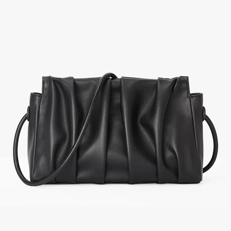 2024 New Leather Fashion One Shoulder Cloud Small Square Korean Version Messenger Women's Bag