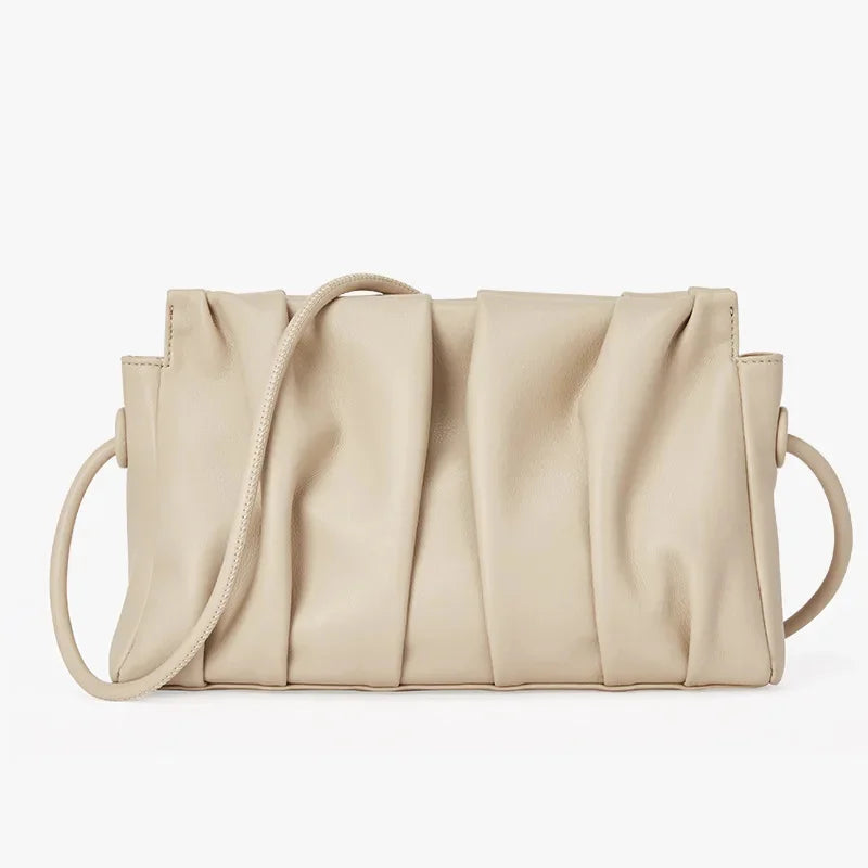 2024 New Leather Fashion One Shoulder Cloud Small Square Korean Version Messenger Women's Bag