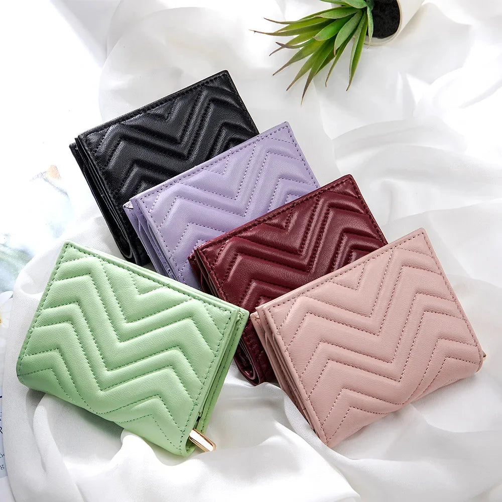 2024 New Leather Fashion Women's Purse Niche Exquisite Sheep Pickup Bag Zipper Buckle Embroidery Thread Money Clip Mini