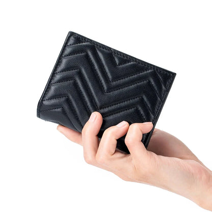 2024 New Leather Fashion Women's Purse Niche Exquisite Sheep Pickup Bag Zipper Buckle Embroidery Thread Money Clip Mini