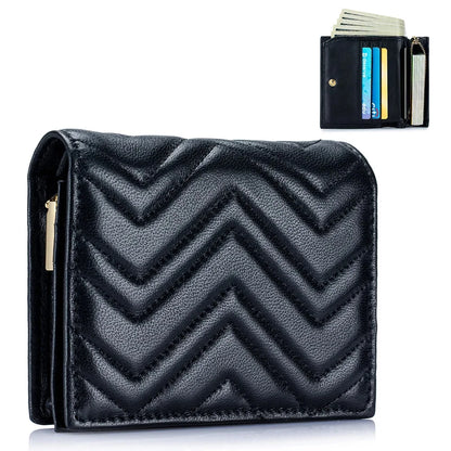 2024 New Leather Fashion Women's Purse Niche Exquisite Sheep Pickup Bag Zipper Buckle Embroidery Thread Money Clip Mini