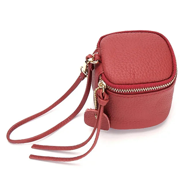 2024 New Leather Ladies Fashion Cosmetic Holding Bucket Mini Dice Bag Coin Purse Women