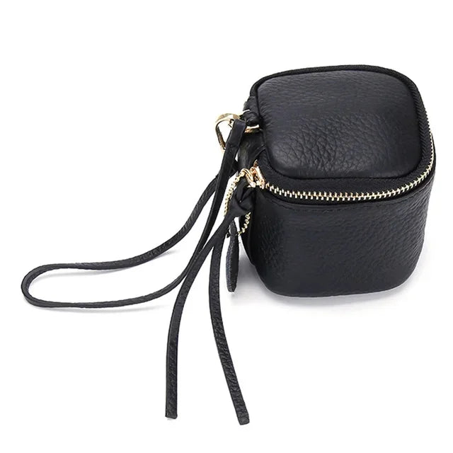 2024 New Leather Ladies Fashion Cosmetic Holding Bucket Mini Dice Bag Coin Purse Women