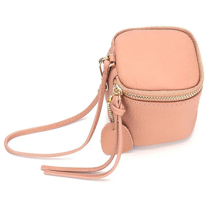 2024 New Leather Ladies Fashion Cosmetic Holding Bucket Mini Dice Bag Coin Purse Women