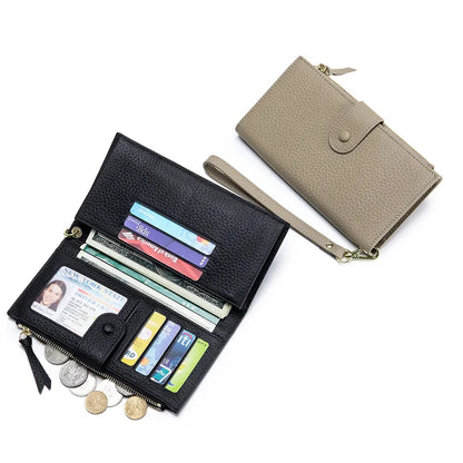 2024 New Leather Long Women's Handbag Cross-border Europe and The United States Fashion Large Capacity Wallet Wholesale