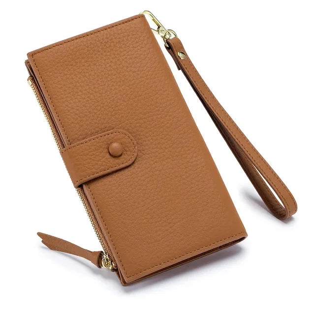 2024 New Leather Long Women's Handbag Cross-border Europe and The United States Fashion Large Capacity Wallet Wholesale