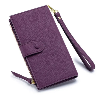 2024 New Leather Long Women's Handbag Cross-border Europe and The United States Fashion Large Capacity Wallet Wholesale