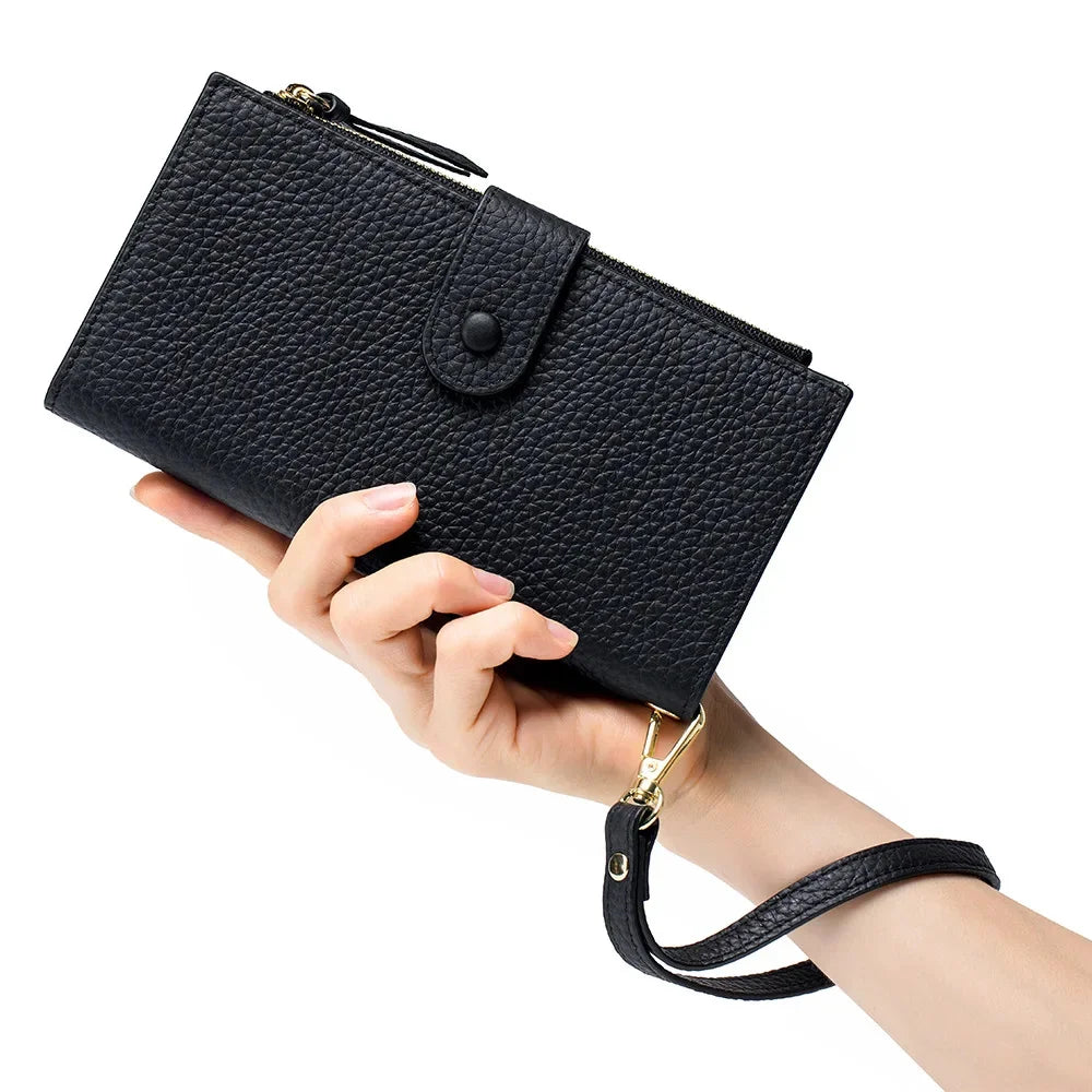 2024 New Leather Long Women's Handbag Cross-border Europe and The United States Fashion Large Capacity Wallet Wholesale