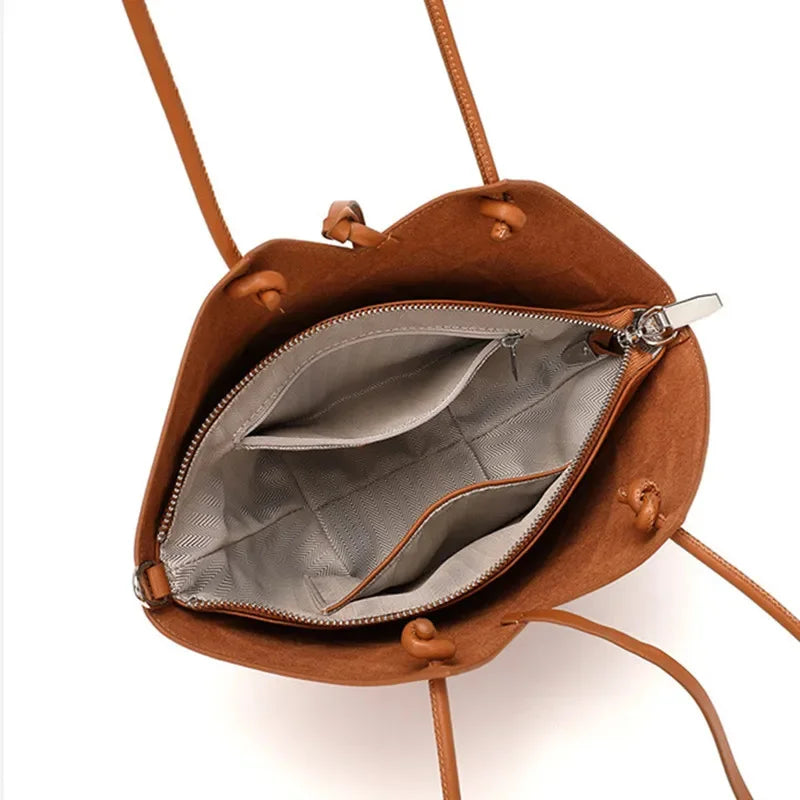 2024 New Leather Tote Women, Hand-Held Basket, Original Design Of Cowhide Woven One-Shoulder Crossbody Bag For Women