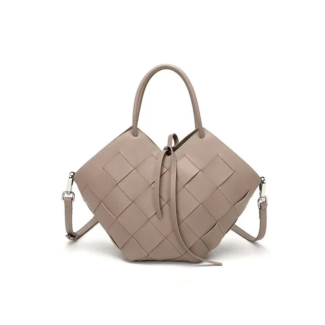 2024 New Leather Tote Women, Hand-Held Basket, Original Design Of Cowhide Woven One-Shoulder Crossbody Bag For Women