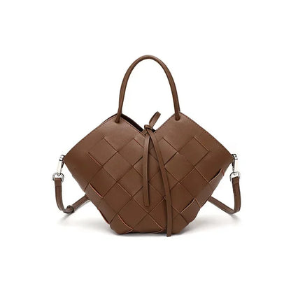 2024 New Leather Tote Women, Hand-Held Basket, Original Design Of Cowhide Woven One-Shoulder Crossbody Bag For Women