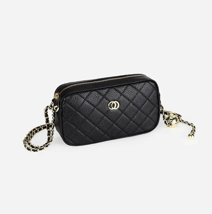 2024 New Leather Women's Messenger Fashion Summer Diamond Gold Ball Chain Shoulder Bag