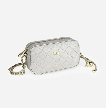 2024 New Leather Women's Messenger Fashion Summer Diamond Gold Ball Chain Shoulder Bag