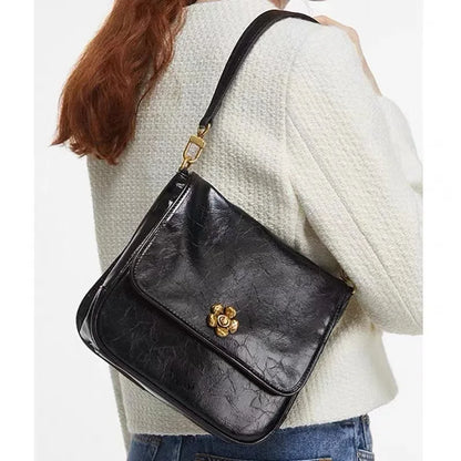 2024 New Lock Buckle Handbag Single Shoulder Crossbody Bag Commuter Tote Bag