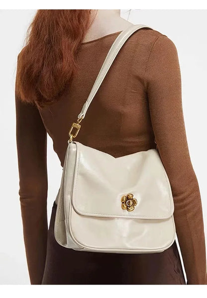2024 New Lock Buckle Handbag Single Shoulder Crossbody Bag Commuter Tote Bag