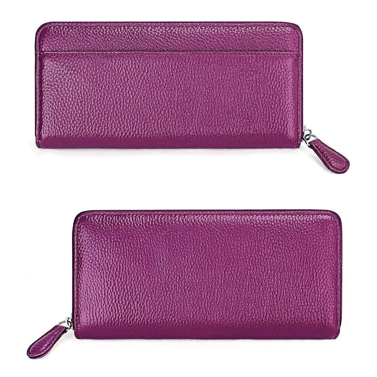 2024 New Long Men's And Women's Organ Card Holder Leather Casual Multi-Pocket Coin Purse RFID Wallet Clutch