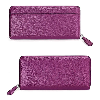 2024 New Long Men's And Women's Organ Card Holder Leather Casual Multi-Pocket Coin Purse RFID Wallet Clutch