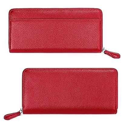 2024 New Long Men's And Women's Organ Card Holder Leather Casual Multi-Pocket Coin Purse RFID Wallet Clutch