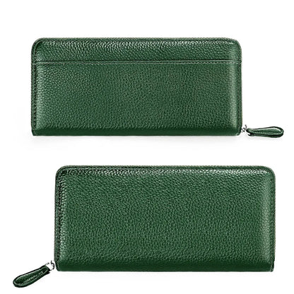 2024 New Long Men's And Women's Organ Card Holder Leather Casual Multi-Pocket Coin Purse RFID Wallet Clutch